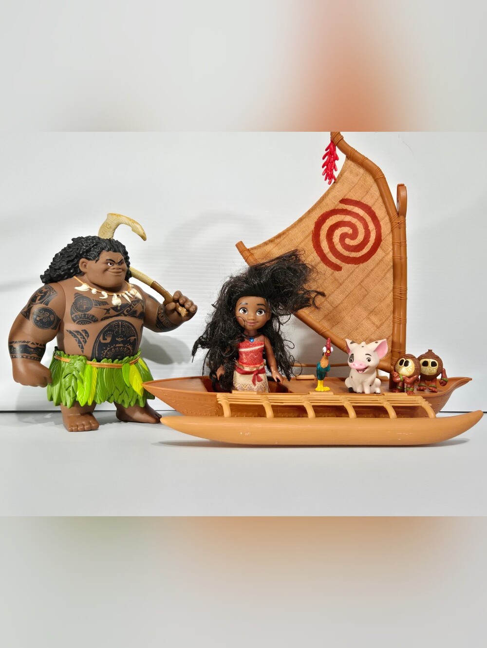 Disney's Moana Figures W/ Boat & Accessories Jakks Pacific